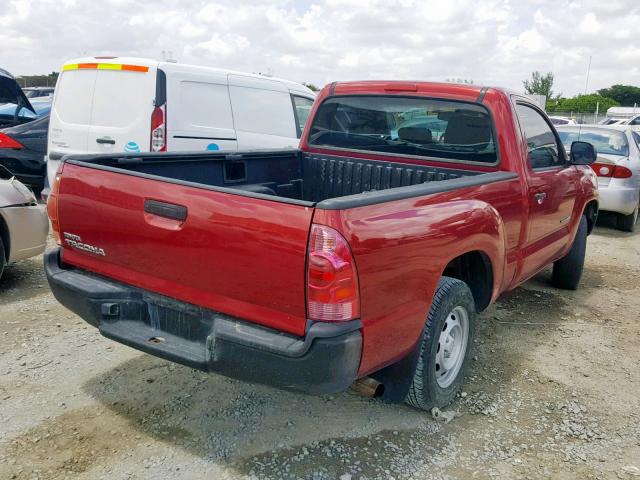 5TENX22N97Z352140 - 2007 TOYOTA TACOMA RED photo 4