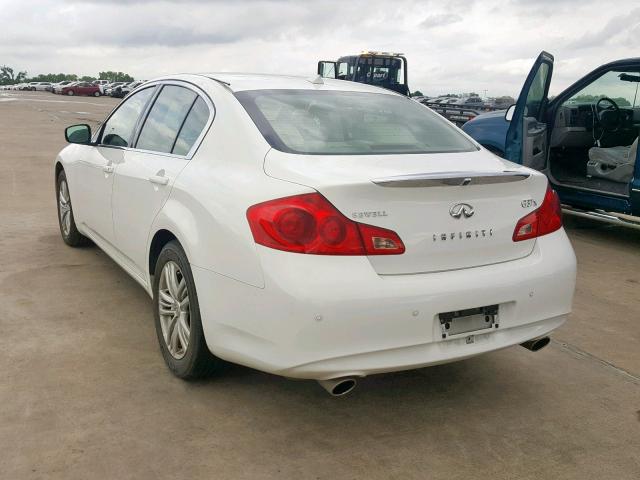 JN1CV6AR7DM757977 - 2013 INFINITI G37 WHITE photo 3