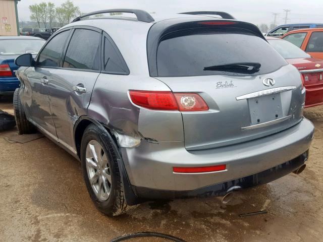 JNRAS08W57X206181 - 2007 INFINITI FX35 GRAY photo 3