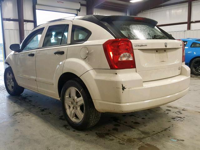 1B3HB48B67D253029 - 2007 DODGE CALIBER SX WHITE photo 3