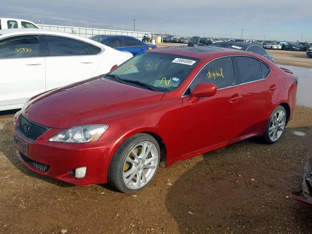 JTHBK262785061544 - 2008 LEXUS IS 250 MAROON photo 2