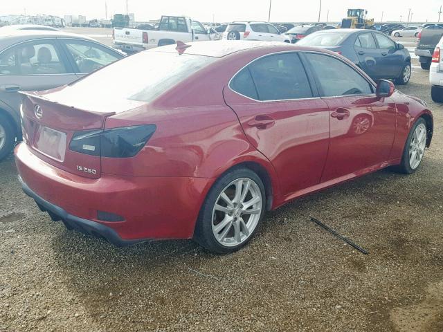 JTHBK262785061544 - 2008 LEXUS IS 250 MAROON photo 4