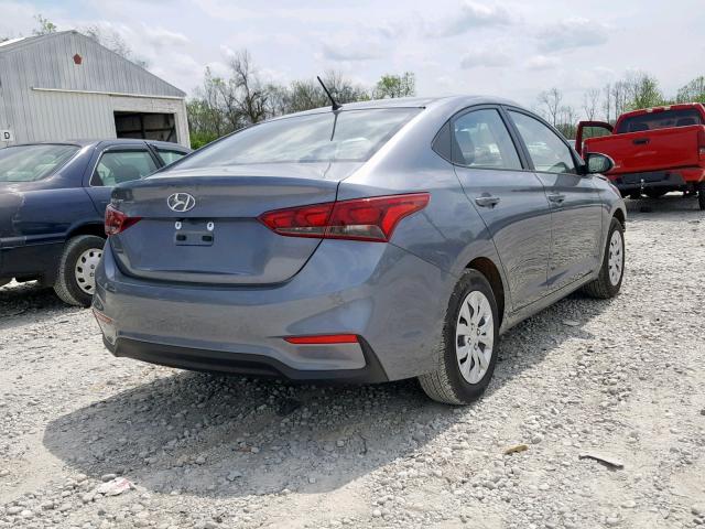 3KPC24A39KE070016 - 2019 HYUNDAI ACCENT SE GRAY photo 4