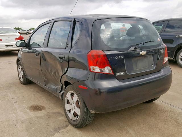 KL1TD66666B553739 - 2006 CHEVROLET AVEO BASE Қара фото 3