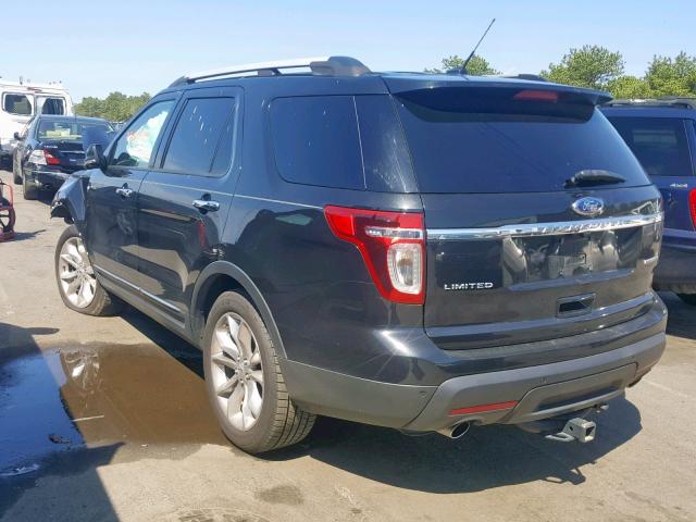 1FM5K7F95DGB53156 - 2013 FORD EXPLORER L BLACK photo 3