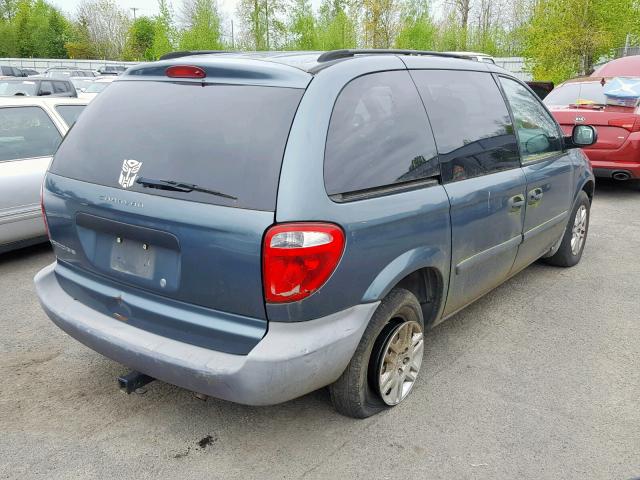 1D4GP25R57B176637 - 2007 DODGE CARAVAN SE BLUE photo 4