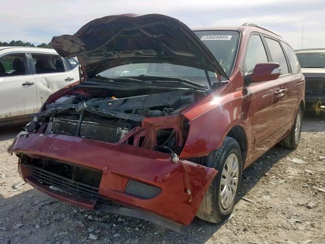 KNDMG4C73B6364636 - 2011 KIA SEDONA LX MAROON photo 2