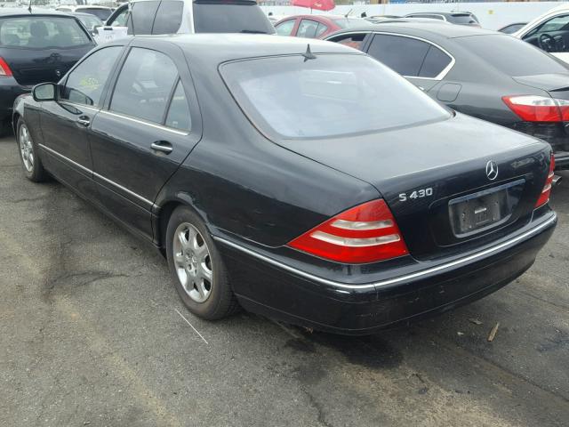 WDBNG70J72A314677 - 2002 MERCEDES-BENZ S 430 BLACK photo 3