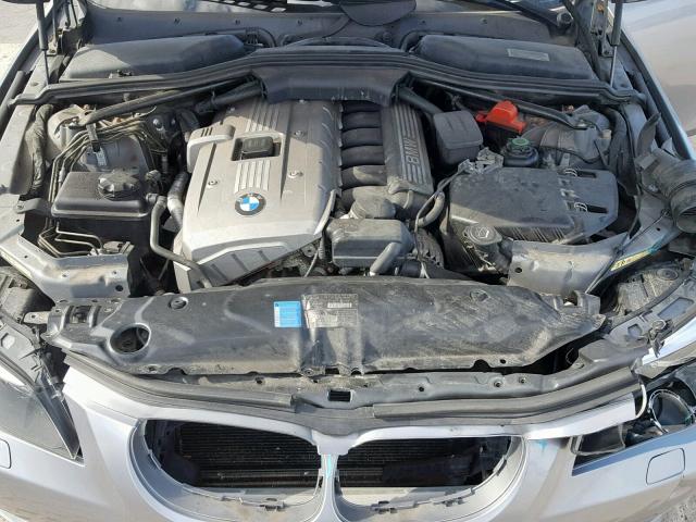 WBANE535X7CW61486 - 2007 BMW 525 I GRAY photo 7