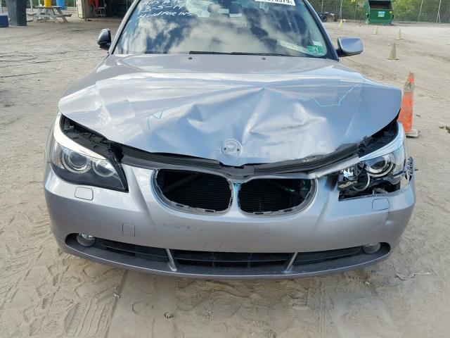 WBANE535X7CW61486 - 2007 BMW 525 I GRAY photo 9