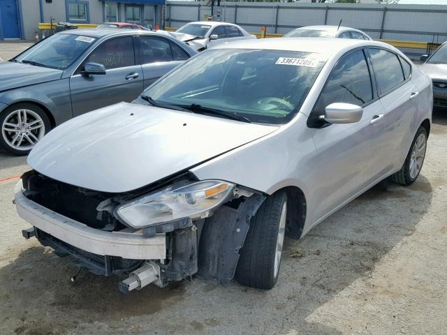 1C3CDFBH3DD185851 - 2013 DODGE DART SXT SILVER photo 2