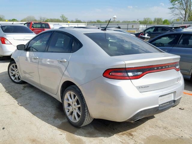 1C3CDFBH3DD185851 - 2013 DODGE DART SXT SILVER photo 3