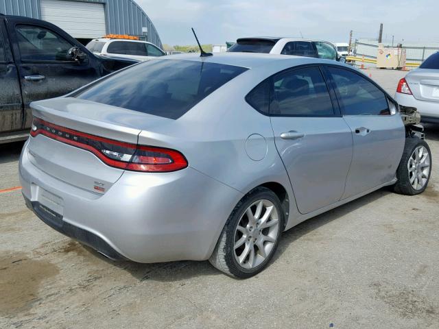 1C3CDFBH3DD185851 - 2013 DODGE DART SXT SILVER photo 4