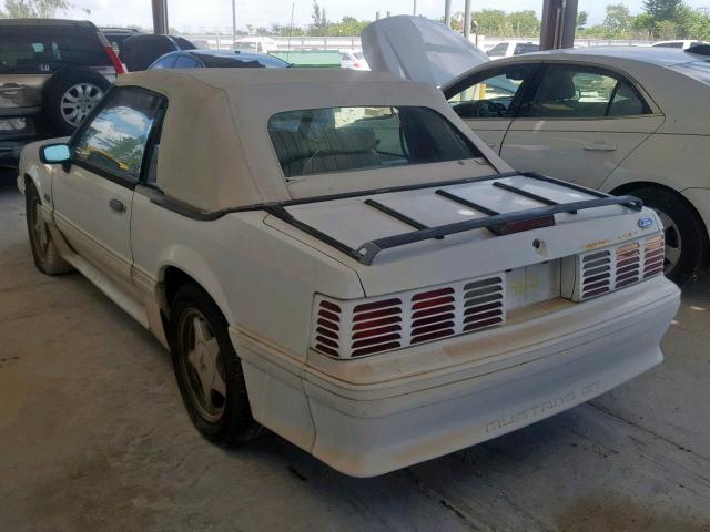 1FACP45E4PF128288 - 1993 FORD MUSTANG GT WHITE photo 3