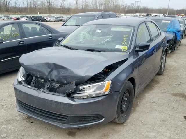 3VW2K7AJ3EM308302 - 2014 VOLKSWAGEN JETTA BASE GRAY photo 2