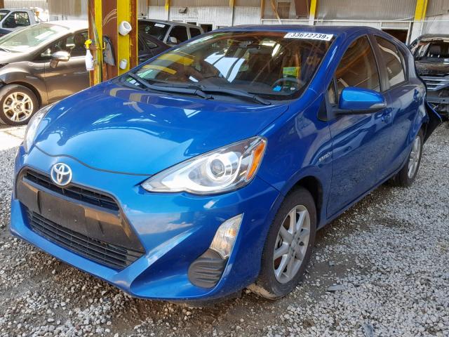 JTDKDTB31G1131724 - 2016 TOYOTA PRIUS C BLUE photo 2