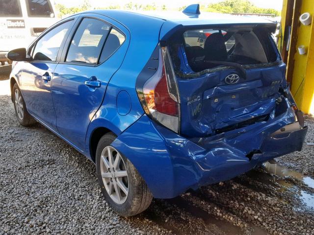 JTDKDTB31G1131724 - 2016 TOYOTA PRIUS C BLUE photo 3