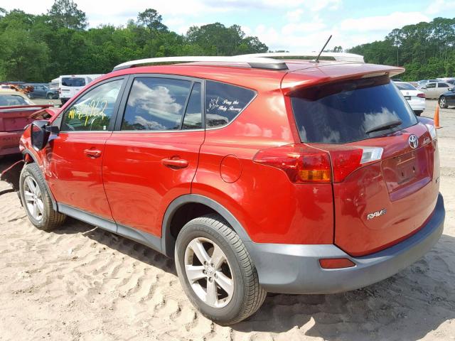 2T3WFREV5DW071455 - 2013 TOYOTA RAV4 XLE RED photo 3