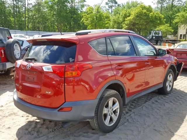 2T3WFREV5DW071455 - 2013 TOYOTA RAV4 XLE RED photo 4