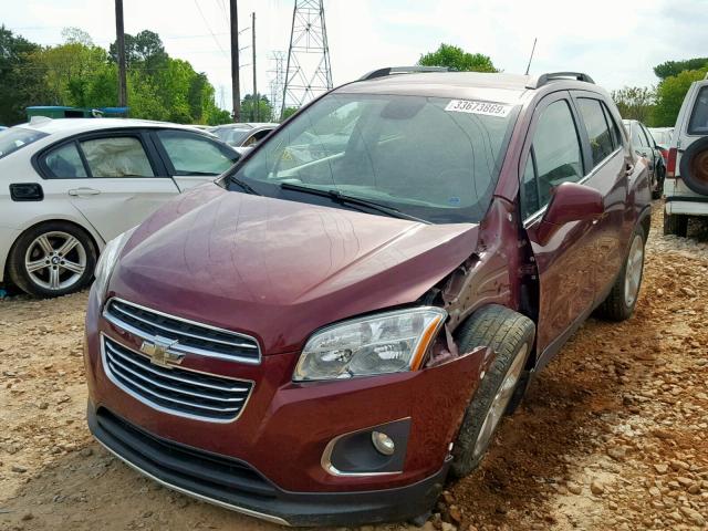 3GNCJMSB1GL162790 - 2016 CHEVROLET TRAX LTZ RED photo 2