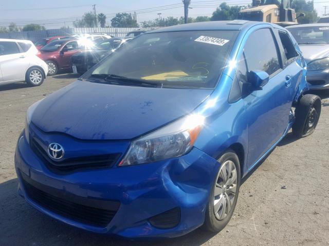 JTDJTUD35ED595483 - 2014 TOYOTA YARIS BLUE photo 2