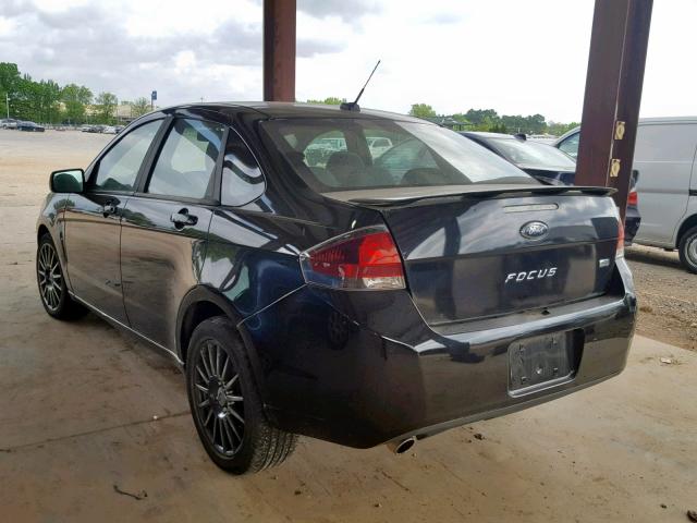 1FAHP3GN9AW123544 - 2010 FORD FOCUS SES BLACK photo 3