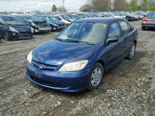 2HGES16325H001338 - 2005 HONDA CIVIC DX V BLUE photo 2