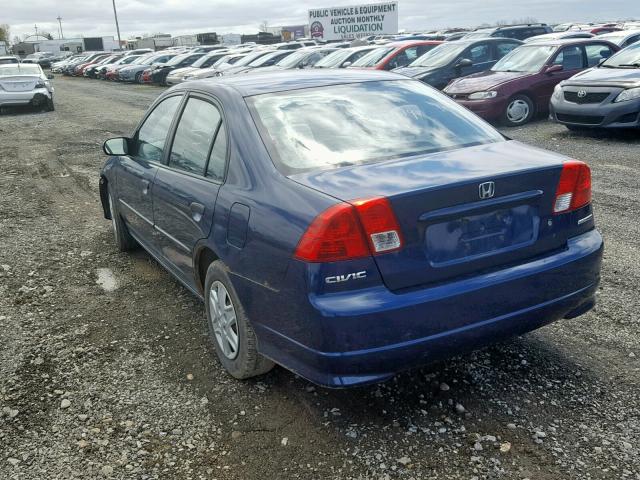 2HGES16325H001338 - 2005 HONDA CIVIC DX V BLUE photo 3