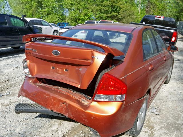 KNAFE121985016779 - 2008 KIA SPECTRA EX ORANGE photo 4