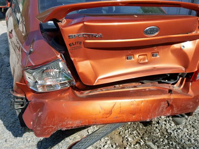 KNAFE121985016779 - 2008 KIA SPECTRA EX ORANGE photo 9