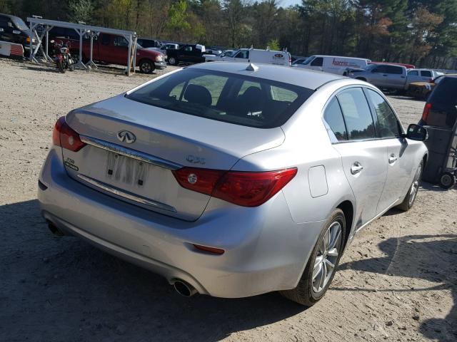 JN1BV7AR0EM691646 - 2014 INFINITI Q50 BASE SILVER photo 4