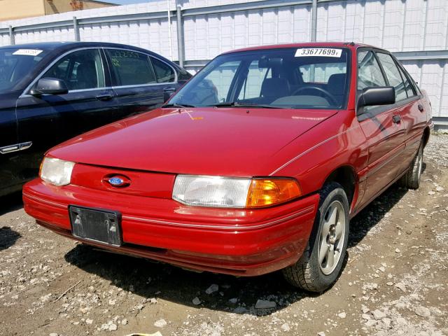 1FABP14J6NW175439 - 1992 FORD ESCORT LX RED photo 2