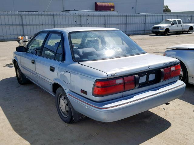 1NXAE97A2MZ261519 - 1991 TOYOTA COROLLA LE BLUE photo 3