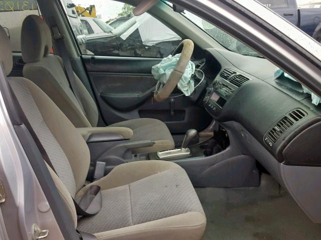 1HGES16355L029959 - 2005 HONDA CIVIC DX V SILVER photo 5