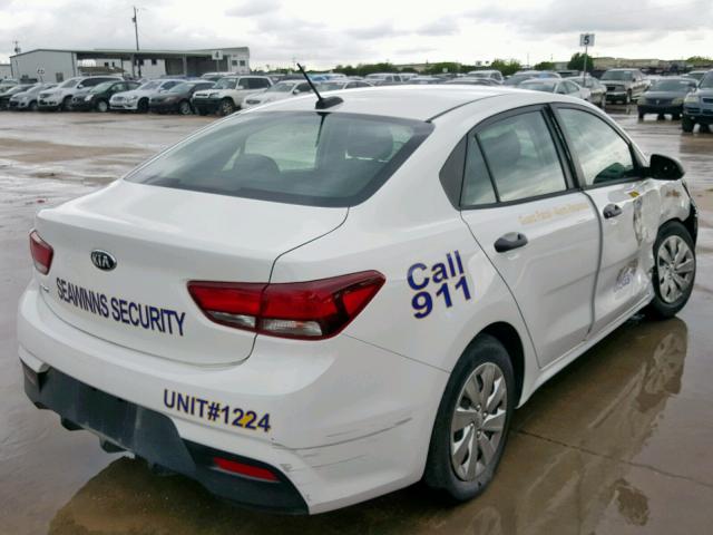 3KPA24AB3JE065570 - 2018 KIA RIO LX WHITE photo 4