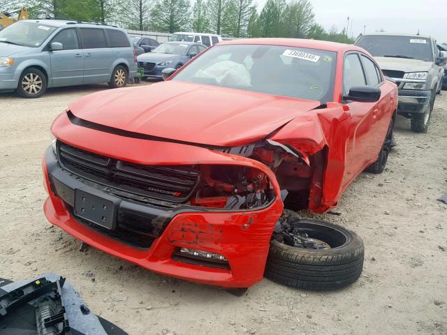 2C3CDXHG3JH179339 - 2018 DODGE CHARGER SX RED photo 2