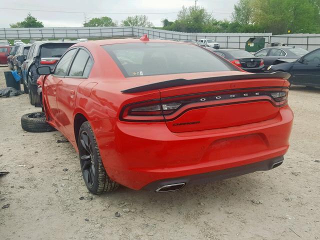 2C3CDXHG3JH179339 - 2018 DODGE CHARGER SX RED photo 3