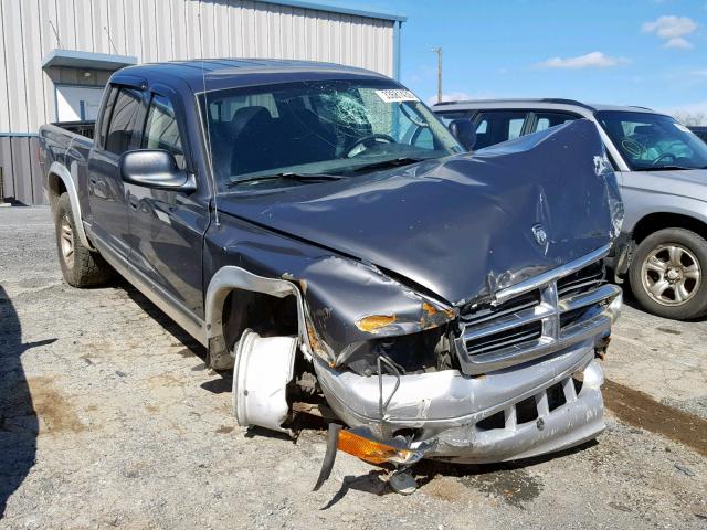 1D7HG48N14S510623 - 2004 DODGE DAKOTA QUA GRAY photo 1