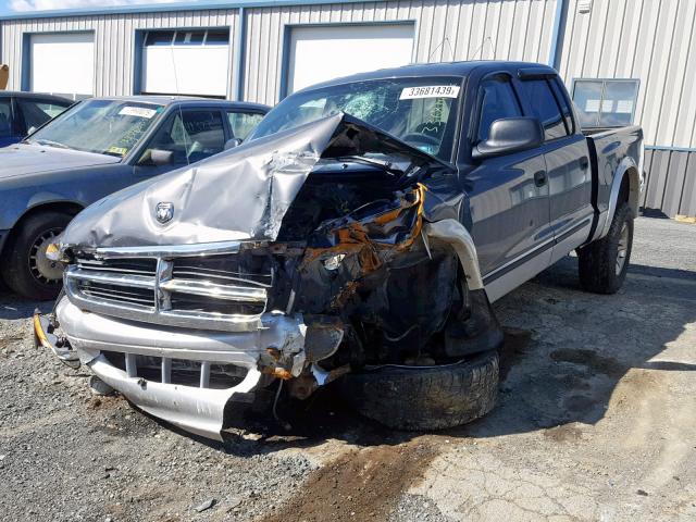 1D7HG48N14S510623 - 2004 DODGE DAKOTA QUA GRAY photo 2