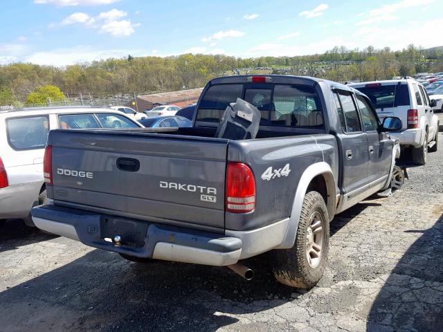 1D7HG48N14S510623 - 2004 DODGE DAKOTA QUA GRAY photo 4