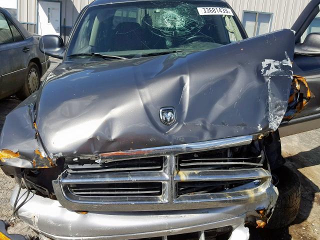 1D7HG48N14S510623 - 2004 DODGE DAKOTA QUA GRAY photo 7