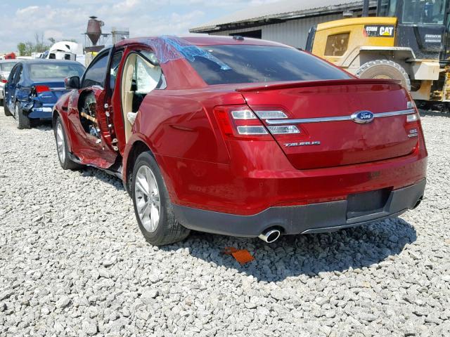 1FAHP2E82EG184838 - 2014 FORD TAURUS SEL RED photo 3