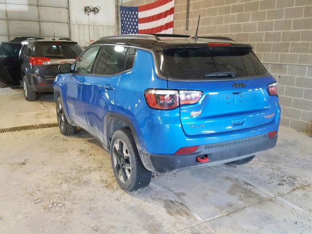 3C4NJDDB8JT147418 - 2018 JEEP COMPASS TR BLUE photo 3