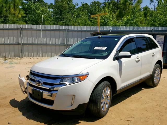 2FMDK3JC3DBB41327 - 2013 FORD EDGE SEL WHITE photo 2