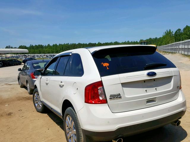 2FMDK3JC3DBB41327 - 2013 FORD EDGE SEL WHITE photo 3