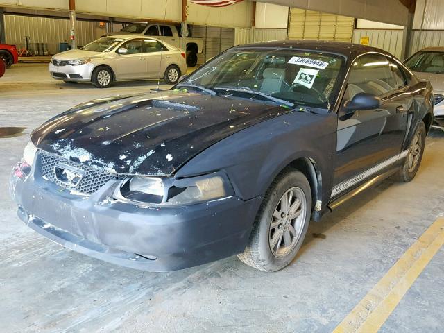 1FAFP40442F126254 - 2002 FORD MUSTANG BLACK photo 2