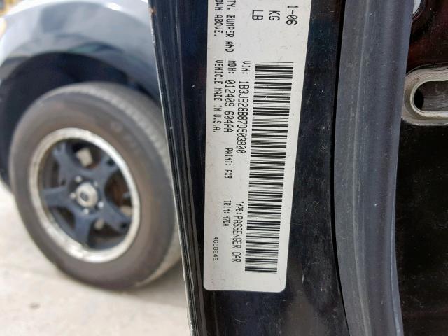 1B3JB28B87D503800 - 2007 DODGE CALIBER BLACK photo 10