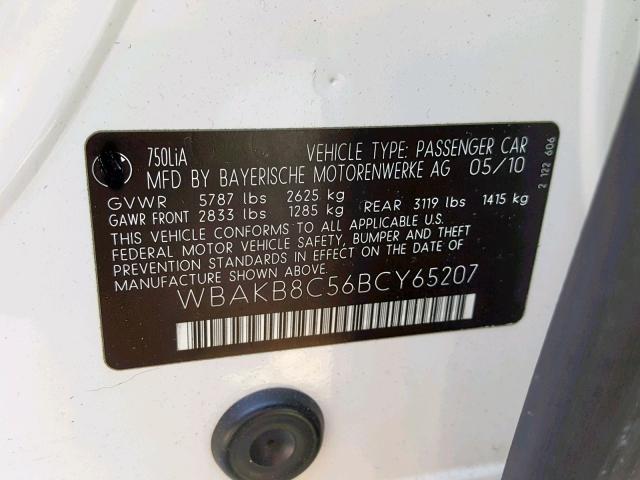 WBAKB8C56BCY65207 - 2011 BMW ALPINA B7 Weiß Foto 10