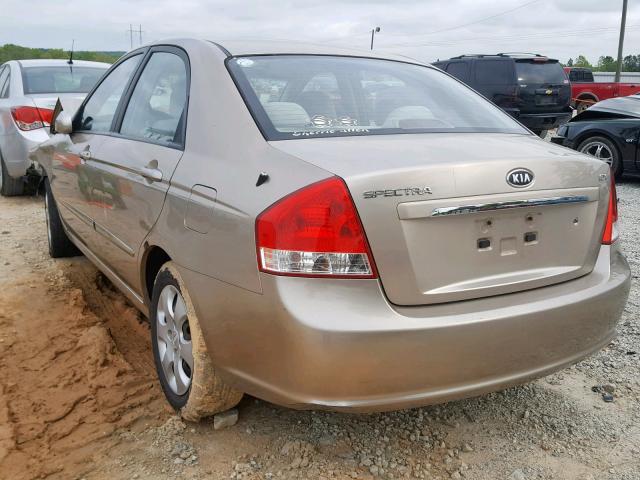 KNAFE122085491407 - 2008 KIA SPECTRA EX BEIGE photo 3