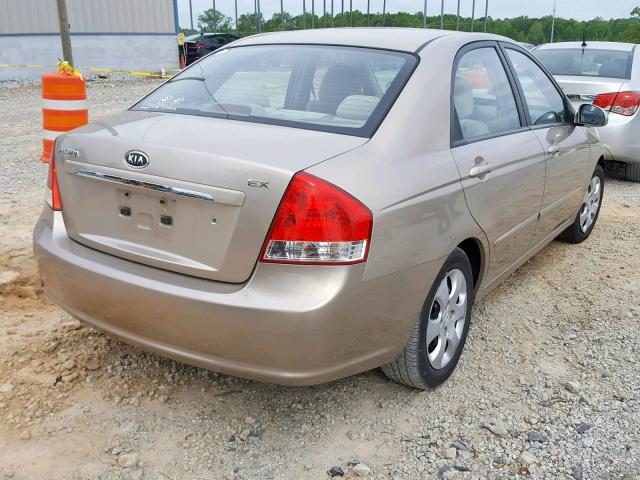 KNAFE122085491407 - 2008 KIA SPECTRA EX BEIGE photo 4